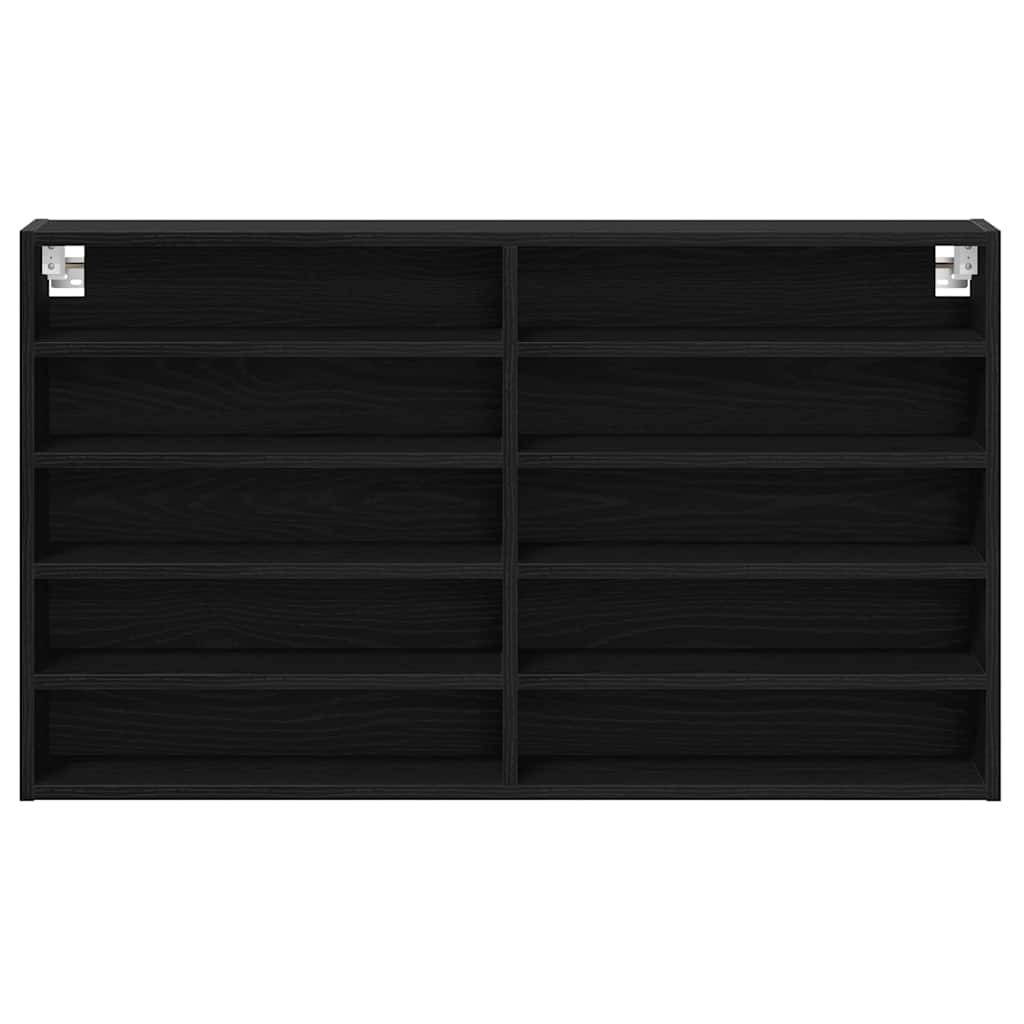 Cabinet d'Affichage avec étagère Chêne noir 100 x 15 x 58 cm