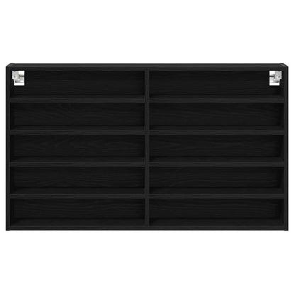 Cabinet d'Affichage avec étagère Chêne noir 100 x 15 x 58 cm