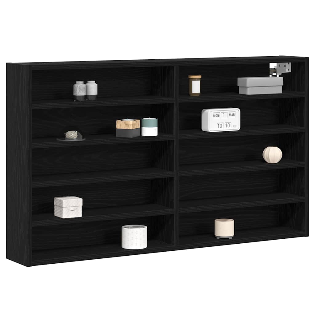 Cabinet d'Affichage avec étagère Chêne noir 100 x 15 x 58 cm