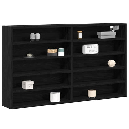 Cabinet d'Affichage avec étagère Chêne noir 100 x 15 x 58 cm