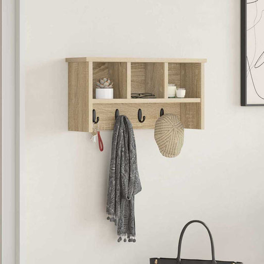 Porte-manteau mural avec étagère Chêne sonoma 50 x 16 x 26 cm