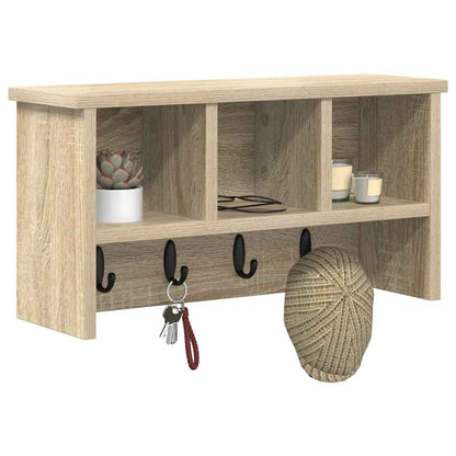 Porte-manteau mural avec étagère Chêne sonoma 50 x 16 x 26 cm