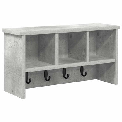 Porte-manteau mural avec étagère Gris béton 50 x 16 x 26 cm