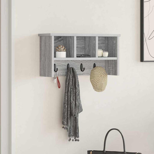 Porte-manteau mural avec étagère Sonoma gris 50 x 16 x 26 cm
