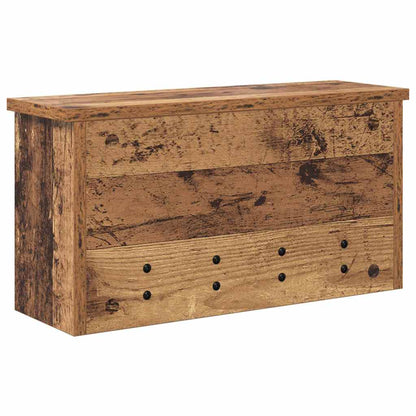 Porte-manteau mural avec étagère Bois ancien 50 x 16 x 26 cm