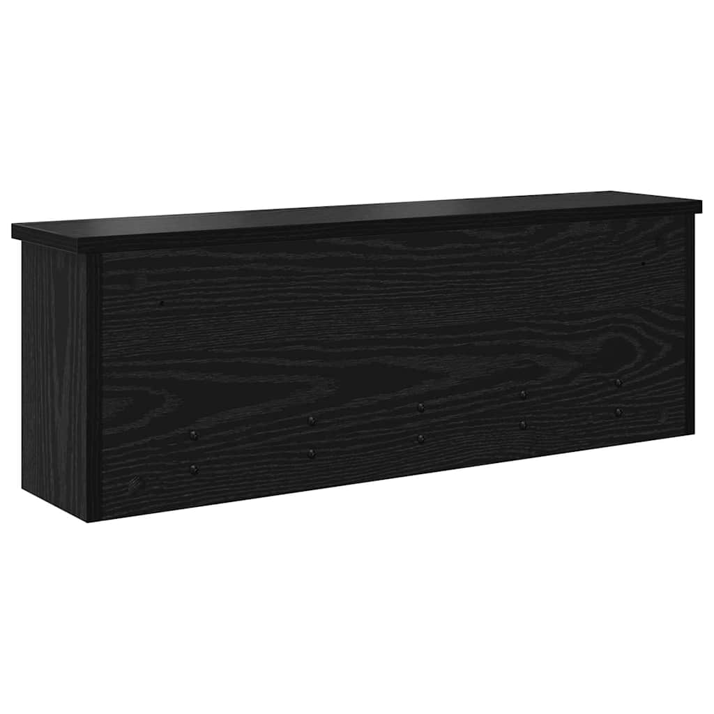 Porte-manteau mural avec étagère Chêne noir 75 x 16 x 26 cm