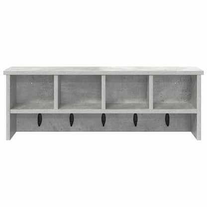 Porte-manteau mural avec étagère Gris béton 75 x 16 x 26 cm