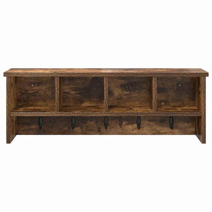 Porte-manteau mural avec étagère Chêne fumé 75 x 16 x 26 cm