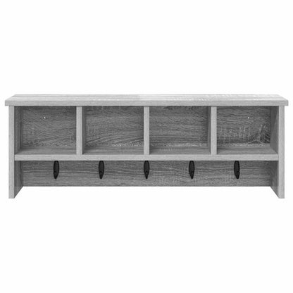 Porte-manteau mural avec étagère Sonoma gris 75 x 16 x 26 cm