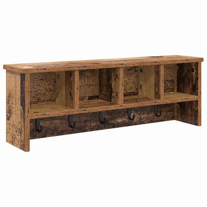 Porte-manteau mural avec étagère Bois ancien 75 x 16 x 26 cm