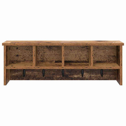 Porte-manteau mural avec étagère Bois ancien 75 x 16 x 26 cm