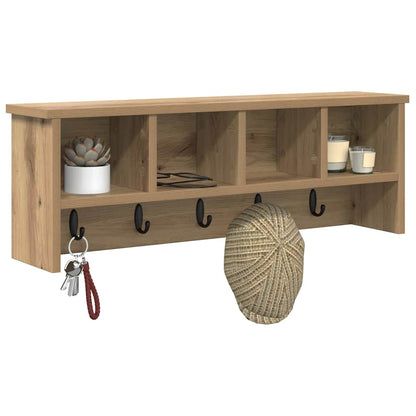 Porte-manteau mural chêne artisanal 75 x 16 x 26 cm