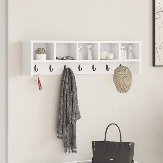 Porte-manteau mural Blanc 100 x 16 x 26 cm Bois d'ingénierie