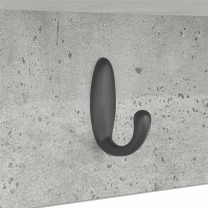 Porte-manteau mural avec étagère Gris béton 100 x 16 x 26 cm
