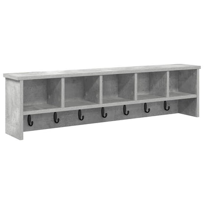 Porte-manteau mural avec étagère Gris béton 100 x 16 x 26 cm