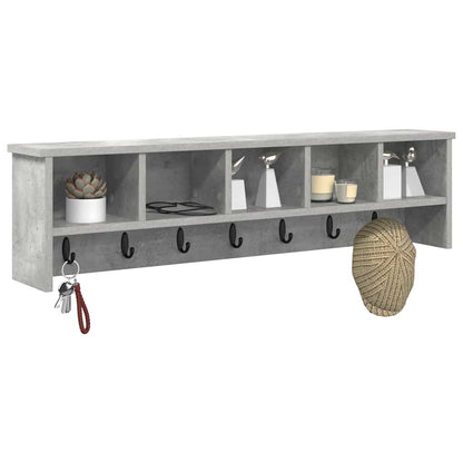 Porte-manteau mural avec étagère Gris béton 100 x 16 x 26 cm