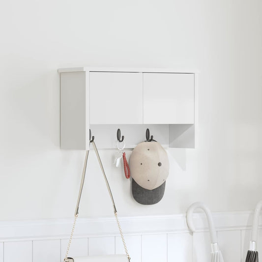 Porte-manteau mural Blanc 50 x 20 x 30 cm Bois d'ingénierie