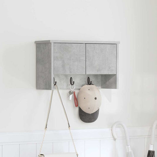Porte-manteau mural avec étagère Gris béton 50 x 20 x 30 cm