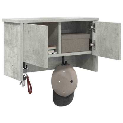 Porte-manteau mural avec étagère Gris béton 50 x 20 x 30 cm