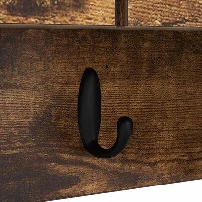 Porte-manteau mural avec étagère Chêne fumé 50 x 20 x 30 cm