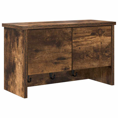 Porte-manteau mural avec étagère Chêne fumé 50 x 20 x 30 cm