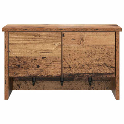 Porte-manteau mural avec étagère Bois ancien 50 x 20 x 30 cm