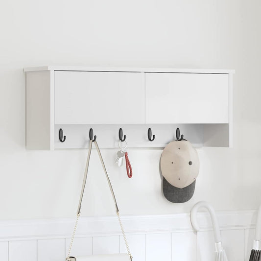 Porte-manteau mural Blanc 80 x 20 x 30 cm Bois d'ingénierie