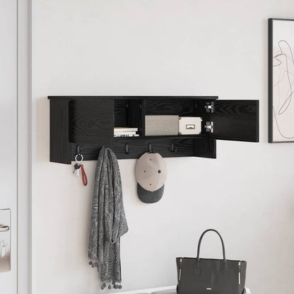 Porte-manteau mural avec étagère Chêne noir 80 x 20 x 30 cm