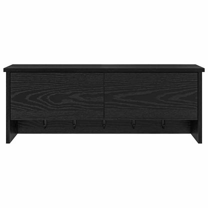 Porte-manteau mural avec étagère Chêne noir 80 x 20 x 30 cm