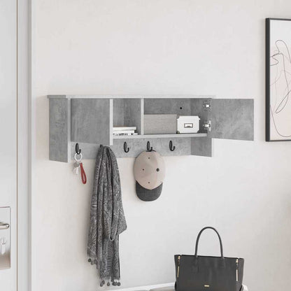 Porte-manteau mural avec étagère Gris béton 80 x 20 x 30 cm