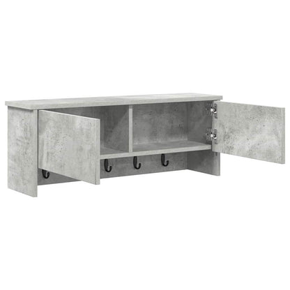 Porte-manteau mural avec étagère Gris béton 80 x 20 x 30 cm