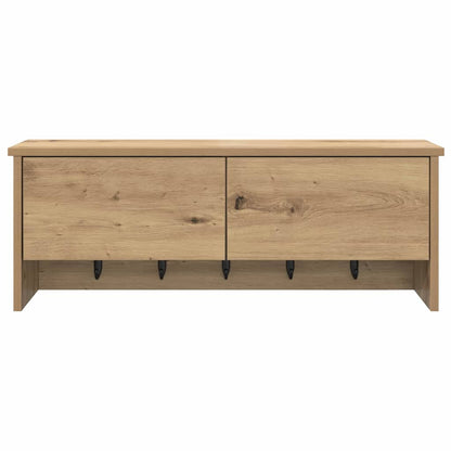 Porte-manteau mural avec porte chêne artisanal 80 x 20 x 30 cm