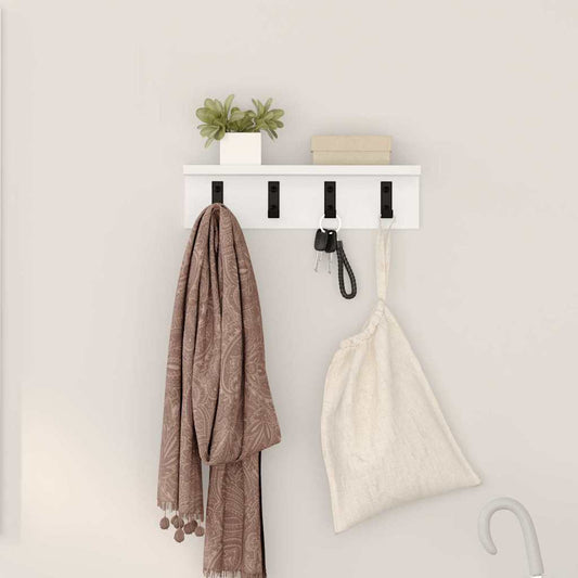 Porte-manteau mural Blanc 40 x 10.5 x 10.5 cm Bois d'ingénierie