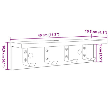Porte-manteau mural Blanc 40 x 10.5 x 10.5 cm Bois d'ingénierie