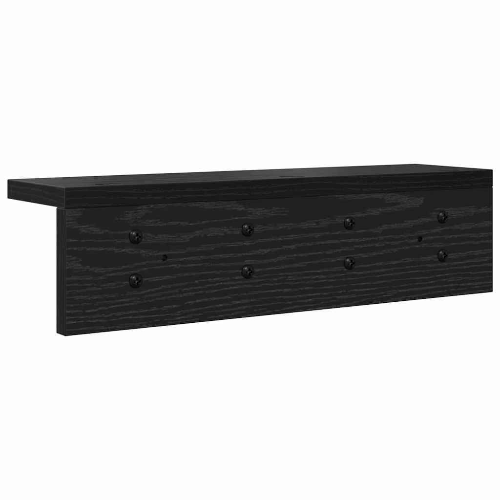 Porte-manteau mural avec étagère Chêne noir 40 x 10.5 x 10.5 cm