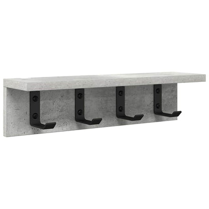 Porte-manteau mural avec étagère Gris béton 40 x 10.5 x 10.5 cm
