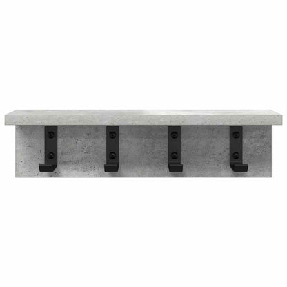 Porte-manteau mural avec étagère Gris béton 40 x 10.5 x 10.5 cm