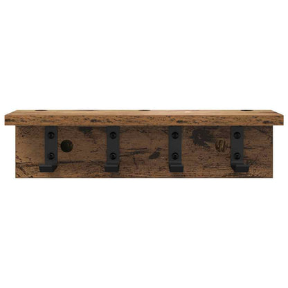 Porte-manteau mural Bois ancien 40 x 10.5 x 10.5 cm