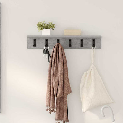 Porte-manteau mural avec étagère Gris béton 60 x 10.5 x 10.5 cm