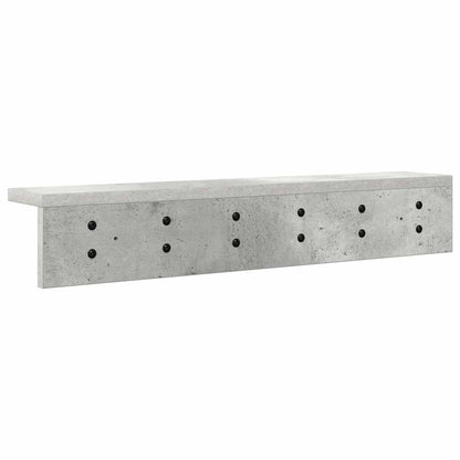 Porte-manteau mural avec étagère Gris béton 60 x 10.5 x 10.5 cm