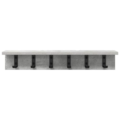 Porte-manteau mural avec étagère Gris béton 60 x 10.5 x 10.5 cm