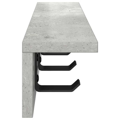 Porte-manteau mural avec étagère Gris béton 60 x 10.5 x 10.5 cm