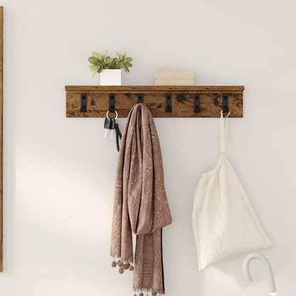 Porte-manteau mural Bois ancien 60 x 10.5 x 10.5 cm