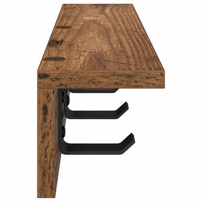 Porte-manteau mural Bois ancien 60 x 10.5 x 10.5 cm