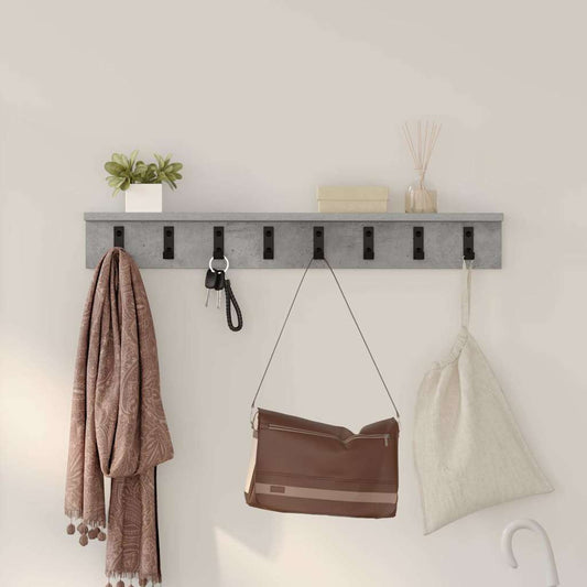 Porte-manteau mural avec étagère Gris béton 80 x 10.5 x 10.5 cm