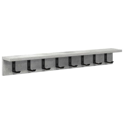 Porte-manteau mural avec étagère Gris béton 80 x 10.5 x 10.5 cm