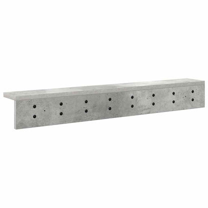 Porte-manteau mural avec étagère Gris béton 80 x 10.5 x 10.5 cm