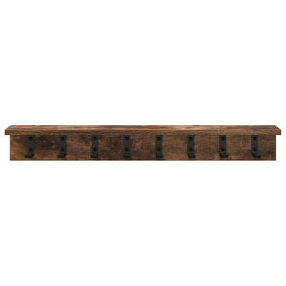 Porte-manteau mural avec étagère Chêne fumé 80 x 10.5 x 10.5 cm