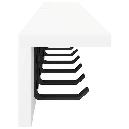 Porte-manteau mural avec étagère Blanc 100 x 10.5 x 10.5 cm