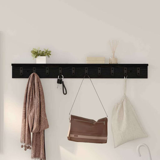 Porte-manteau mural Chêne noir 100 x 10.5 x 10.5 cm